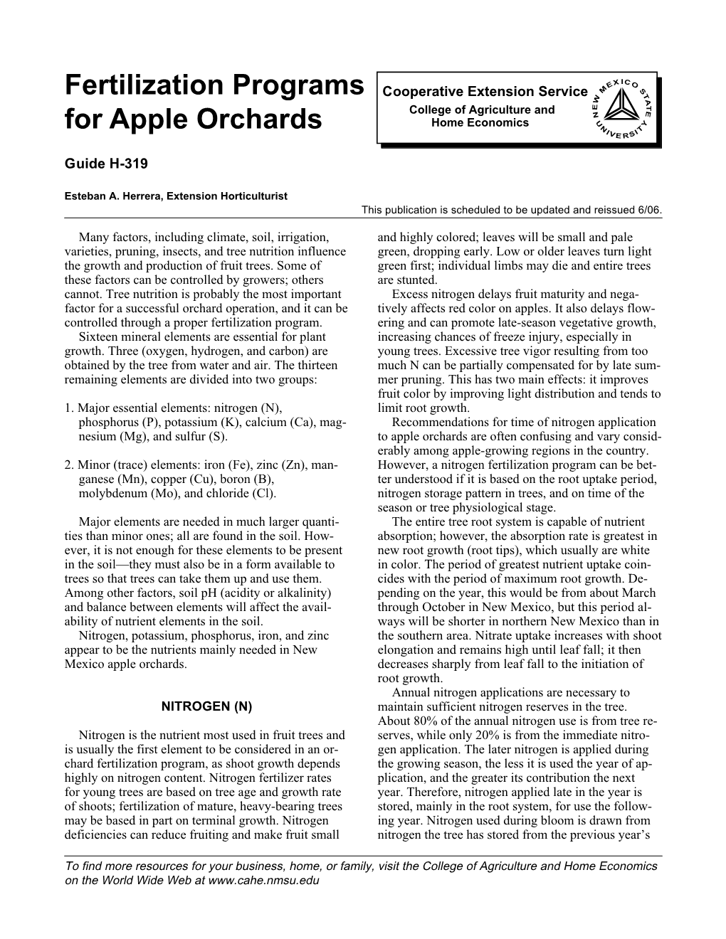 Fertilization Programs for Apple Orchards