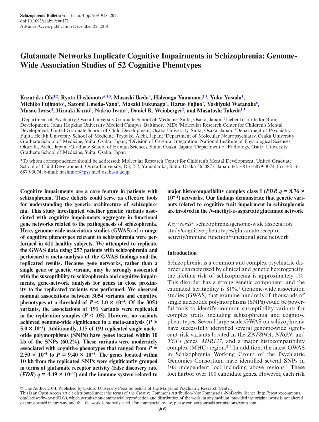 Genome- Wide Association Studies of 52 Cognitive Phenotypes