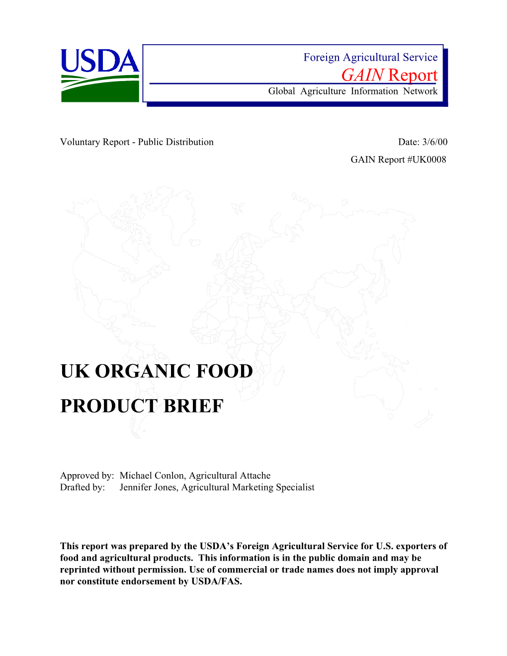 Uk Organic Food Product Brief