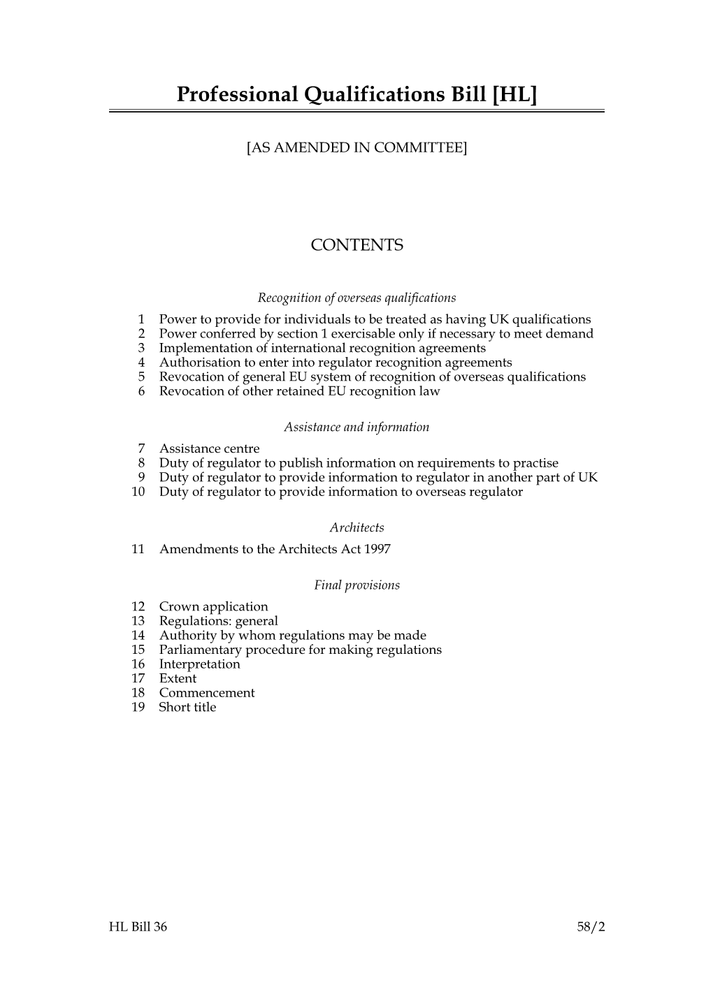 Professional Qualifications Bill [HL]