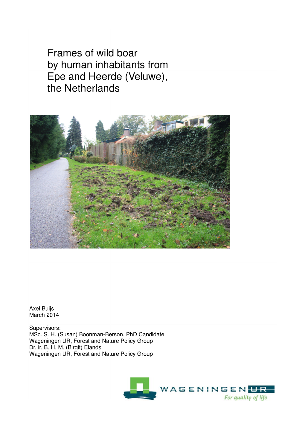 Frames of Wild Boar by Human Inhabitants Epe and Heerde (Veluwe) the Netherlands Mes of Wild Boar Human Inhabitants from E