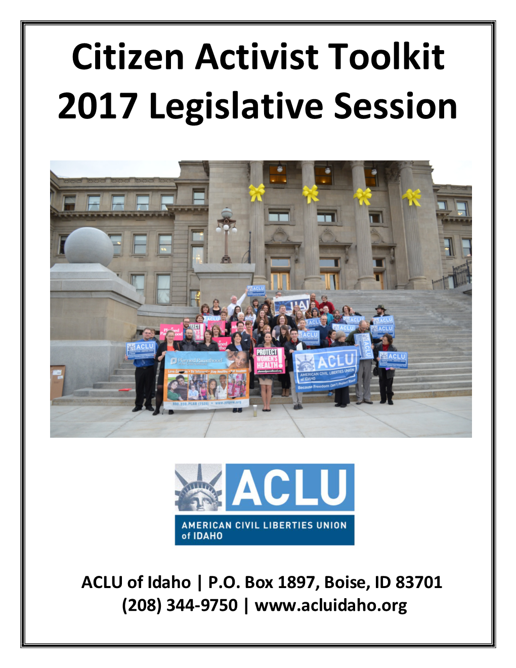 Citizen Activist Toolkit 2017 Legislative Session