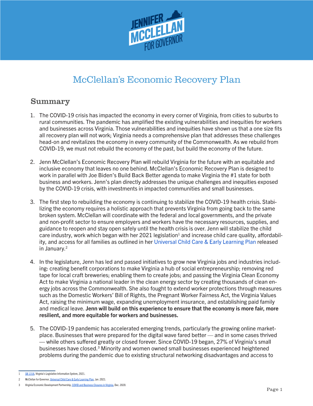 Economic Recovery Plan