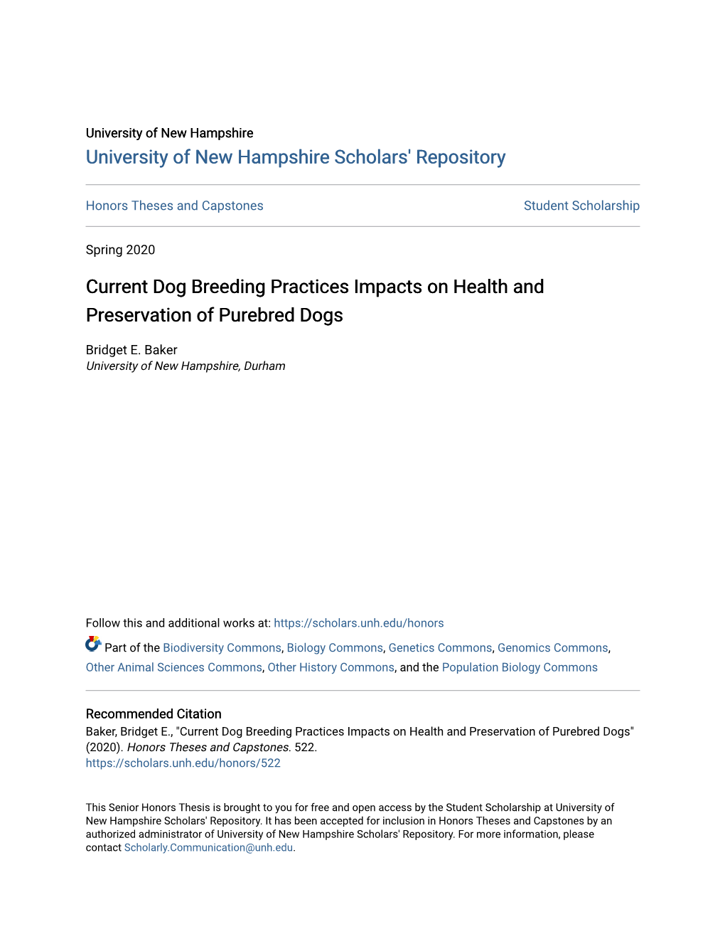 Current Dog Breeding Practices Impacts on Health and Preservation of Purebred Dogs