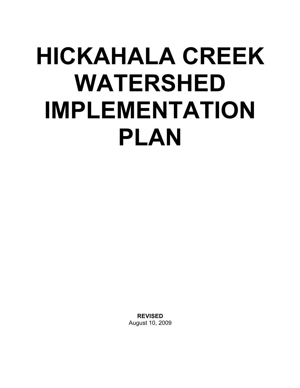 Hickahala Creek Watershed Implementation Plan