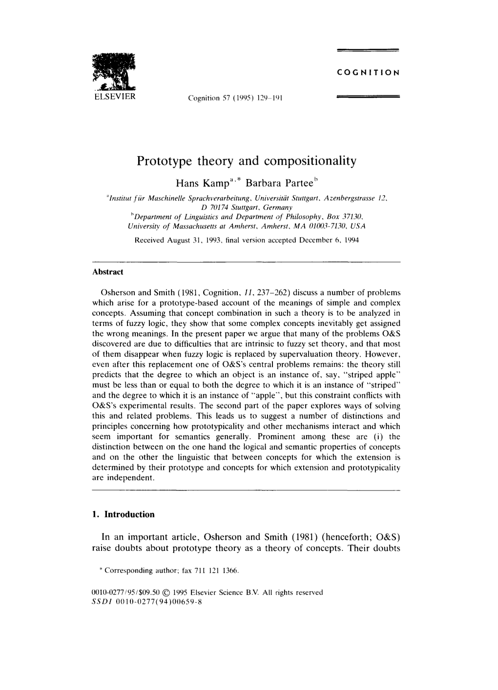 Prototype Theory and Compositionality