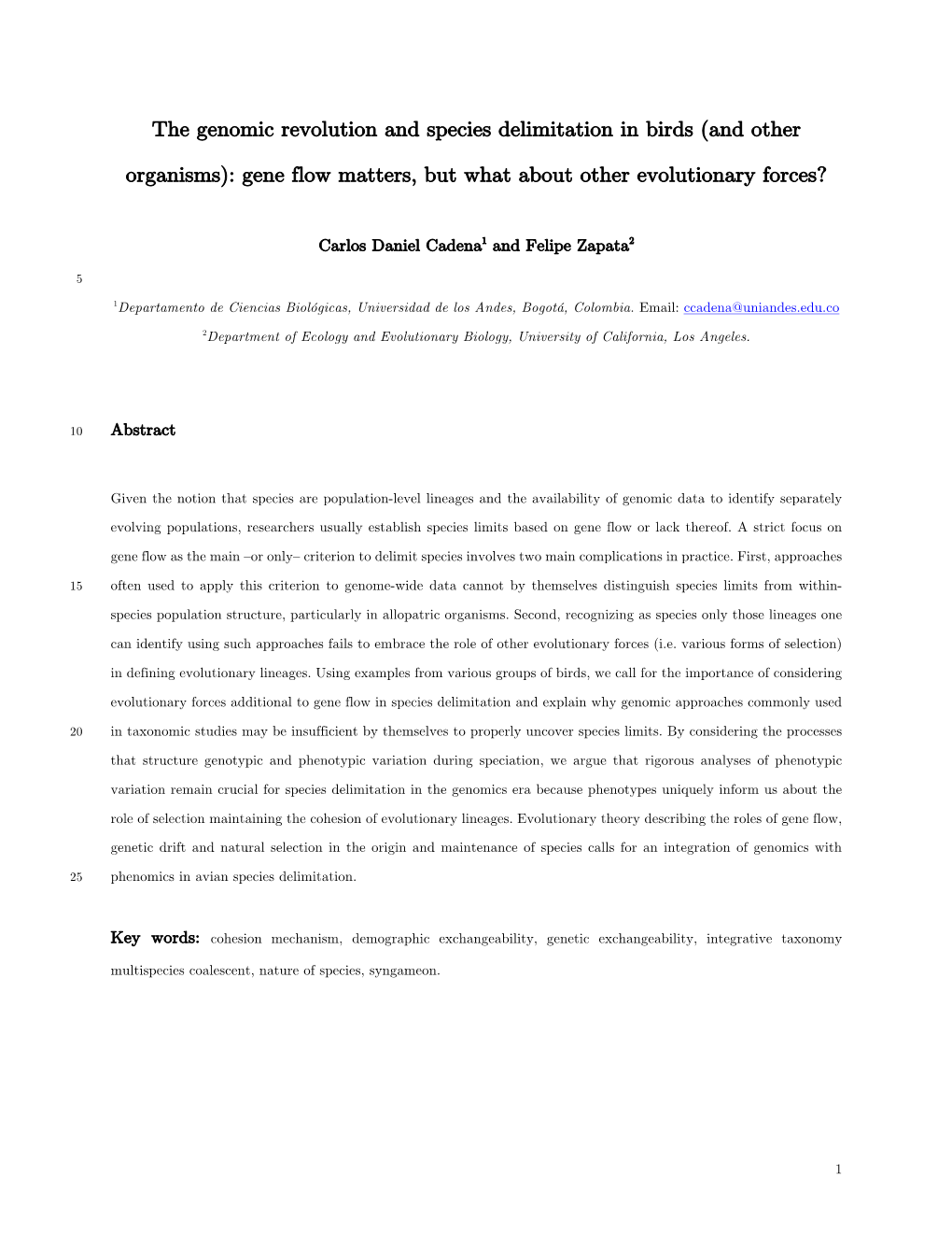 The Genomic Revolution and Species Delimitation in Birds (And Other