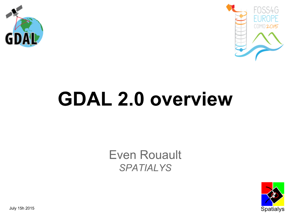 GDAL 2.0 Overview