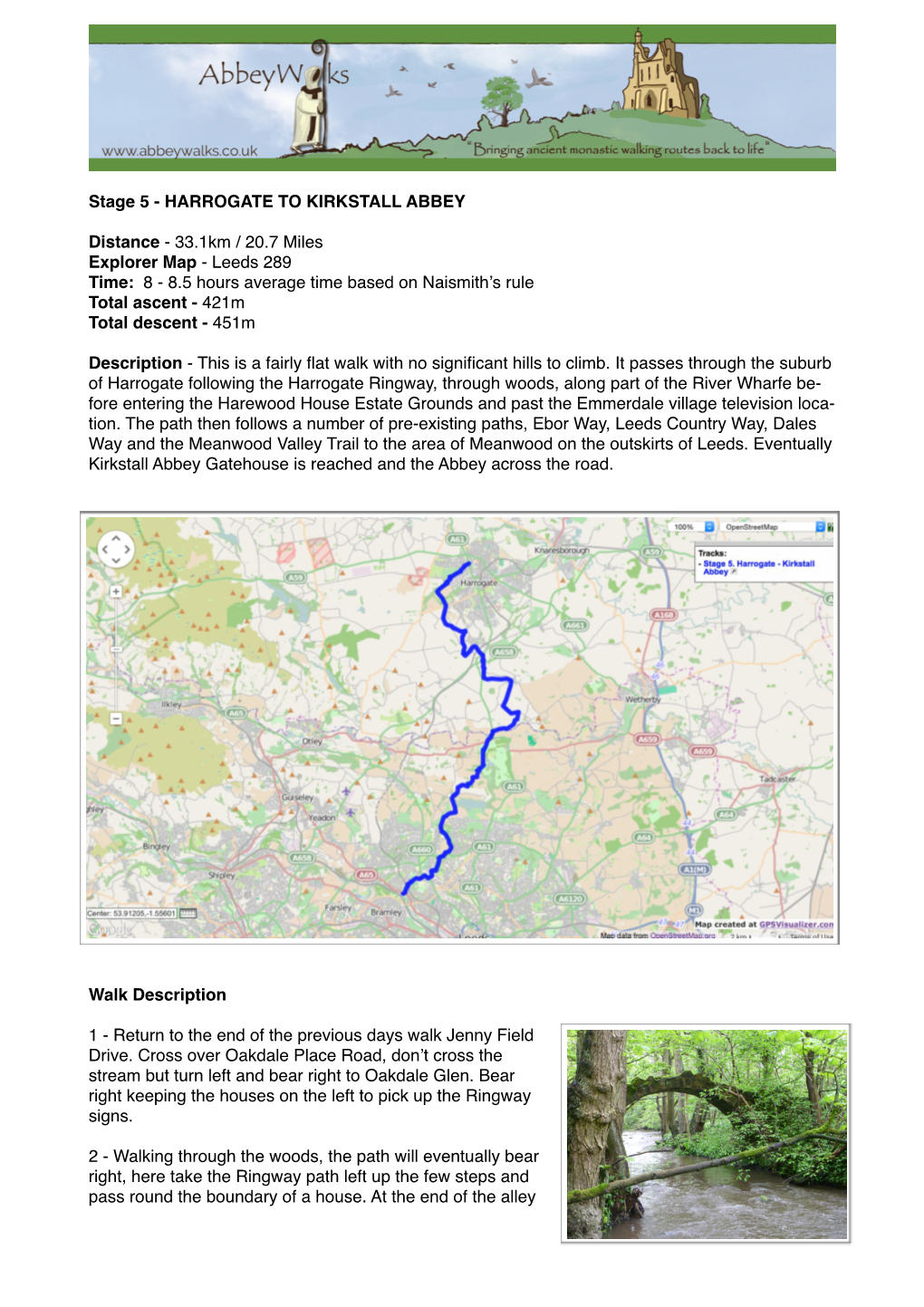 Stage 5. HARROGATE to KIRKSTALL ABBEY