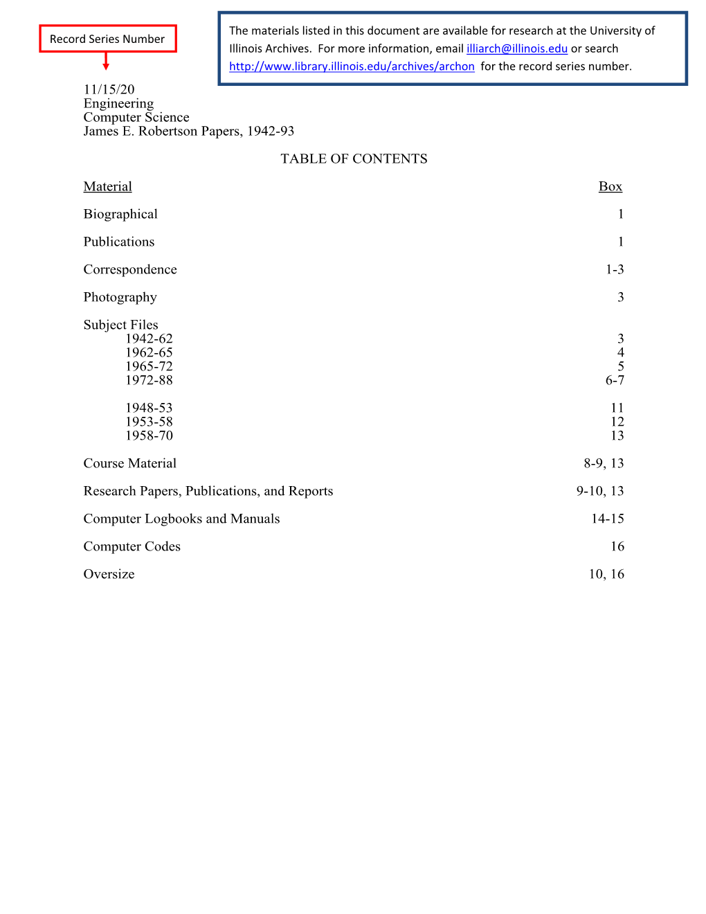 11/15/20 Engineering Computer Science James E. Robertson