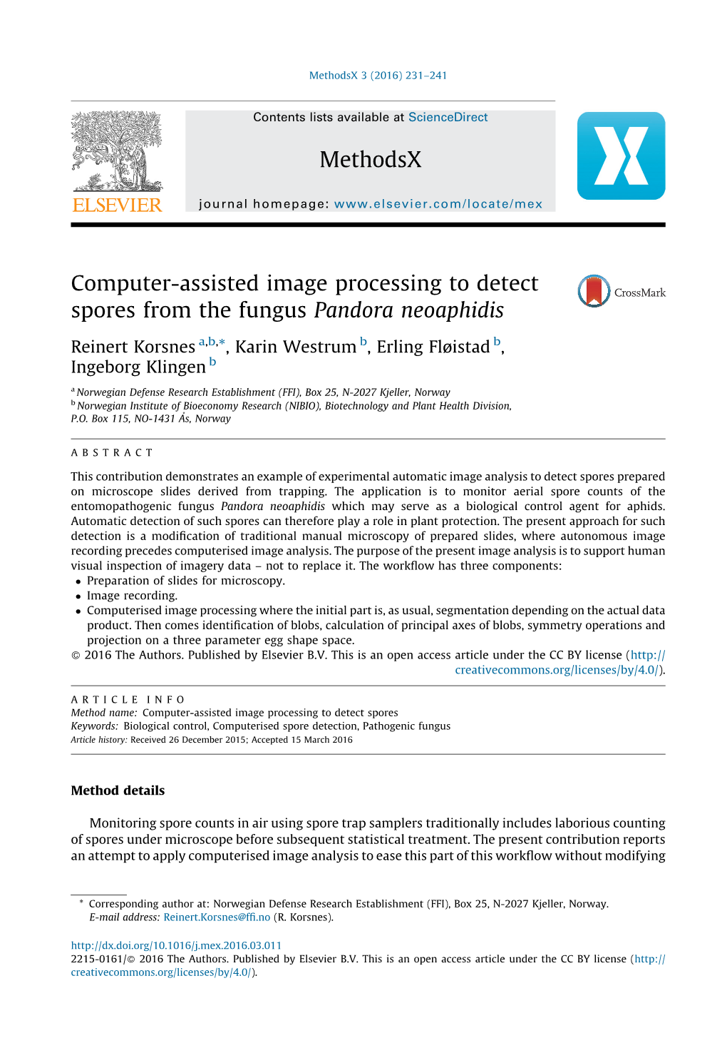 Computer-Assisted Image Processing to Detect Spores from the Fungus Pandora Neoaphidis