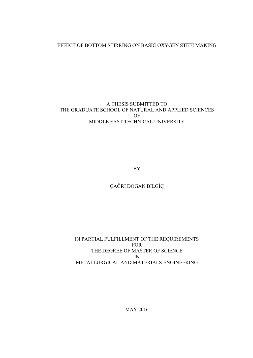 Effect of Bottom Stirring on Basic Oxygen Steelmaking