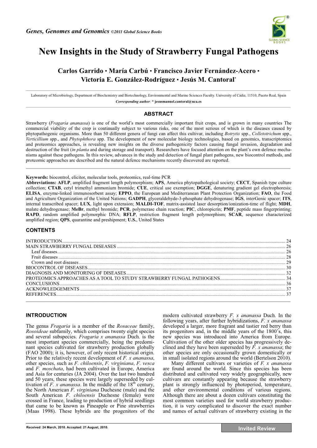 New Insights in the Study of Strawberry Fungal Pathogens