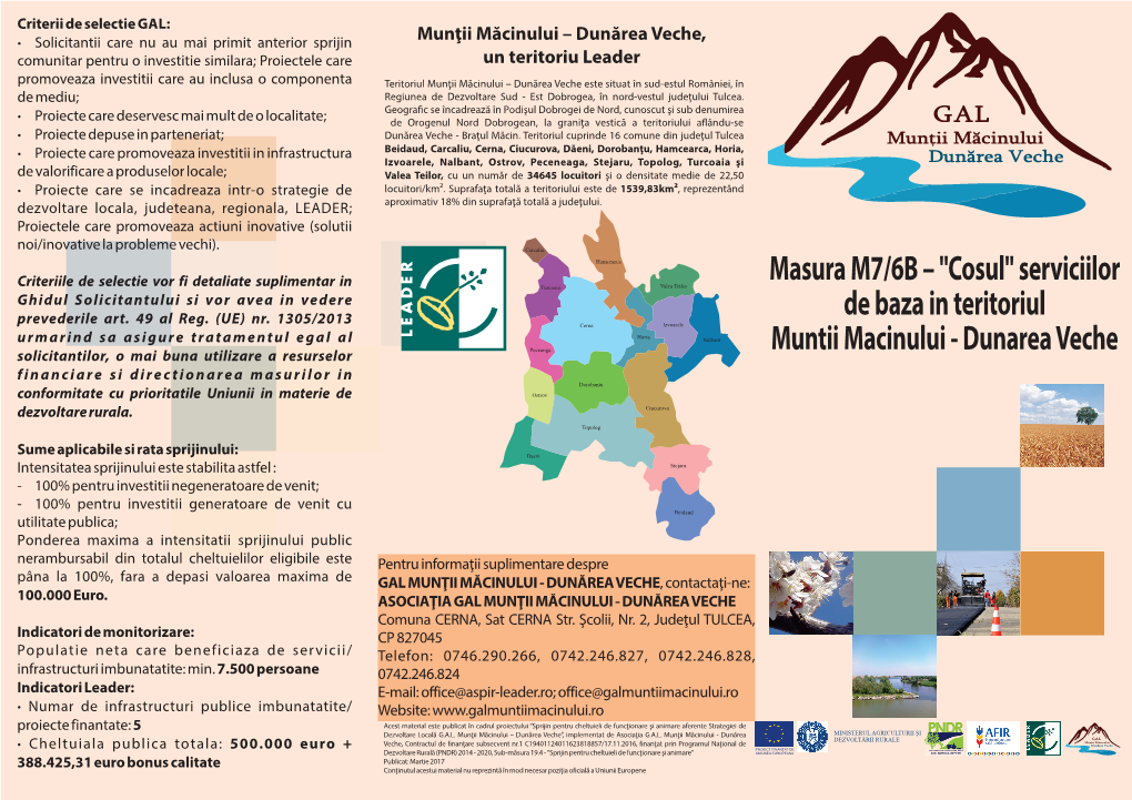 Masura M7/6B – "Cosul" Serviciilor Ghidul Solicitantului Si Vor Avea in Vedere Prevederile Art