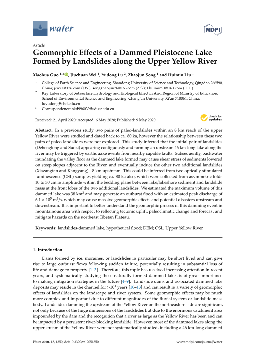 Geomorphic Effects of a Dammed Pleistocene Lake Formed By