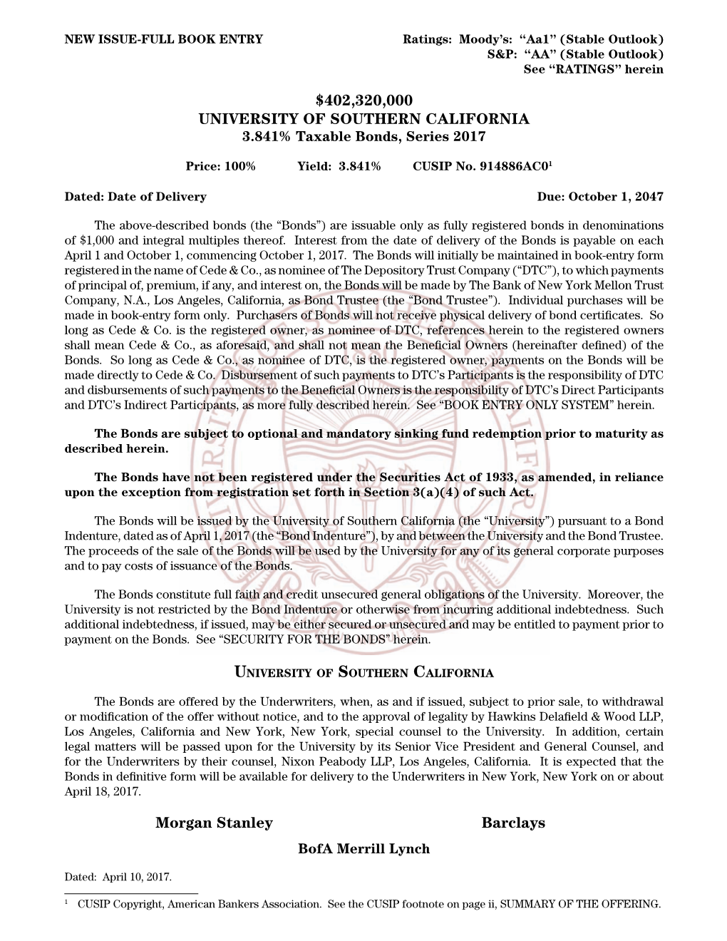 3.841% Taxable Bonds, Series 2017