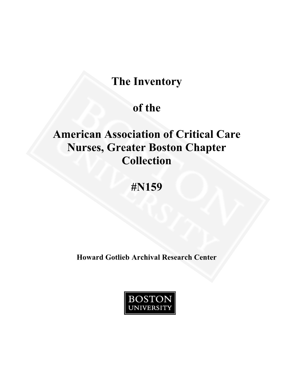 The Inventory of the American Association of Critical Care Nurses