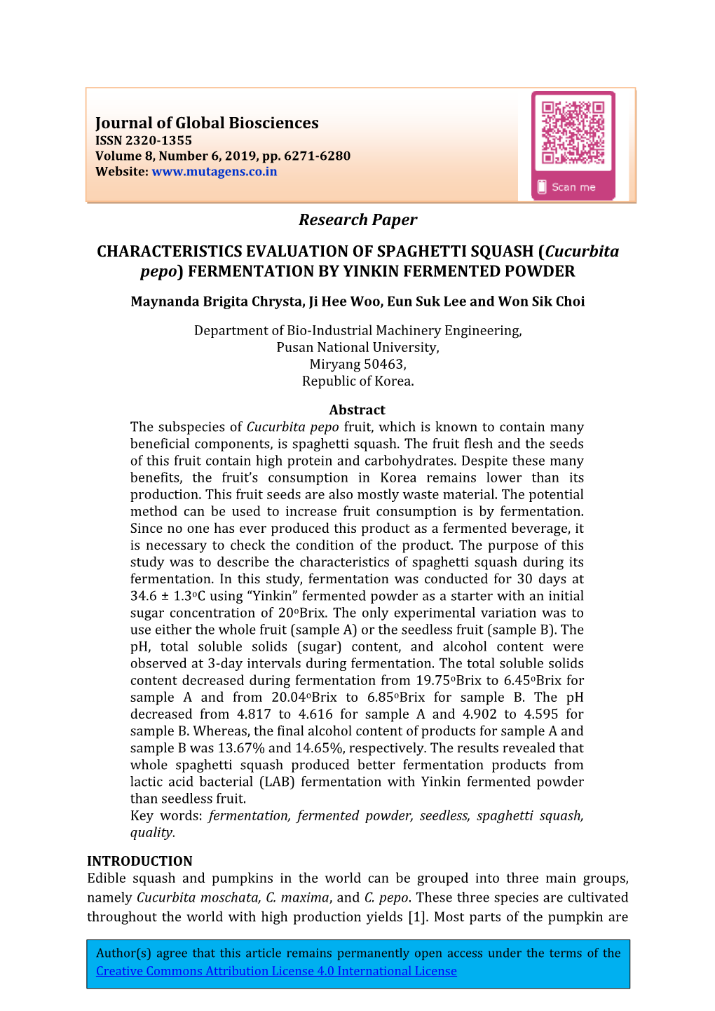 Research Paper CHARACTERISTICS EVALUATION of SPAGHETTI