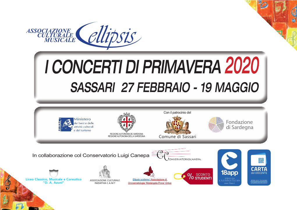 I Concerti Di Primavera 2020 Sassari 27 Febbraio - 19 Maggio