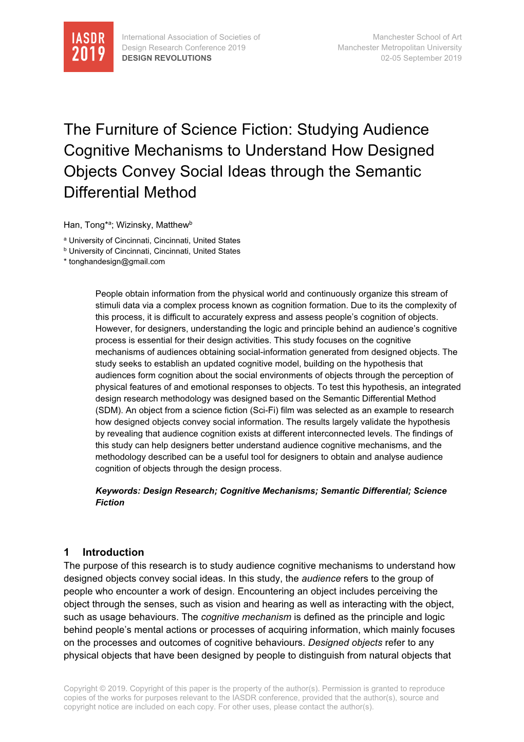 The Furniture of Science Fiction: Studying Audience Cognitive