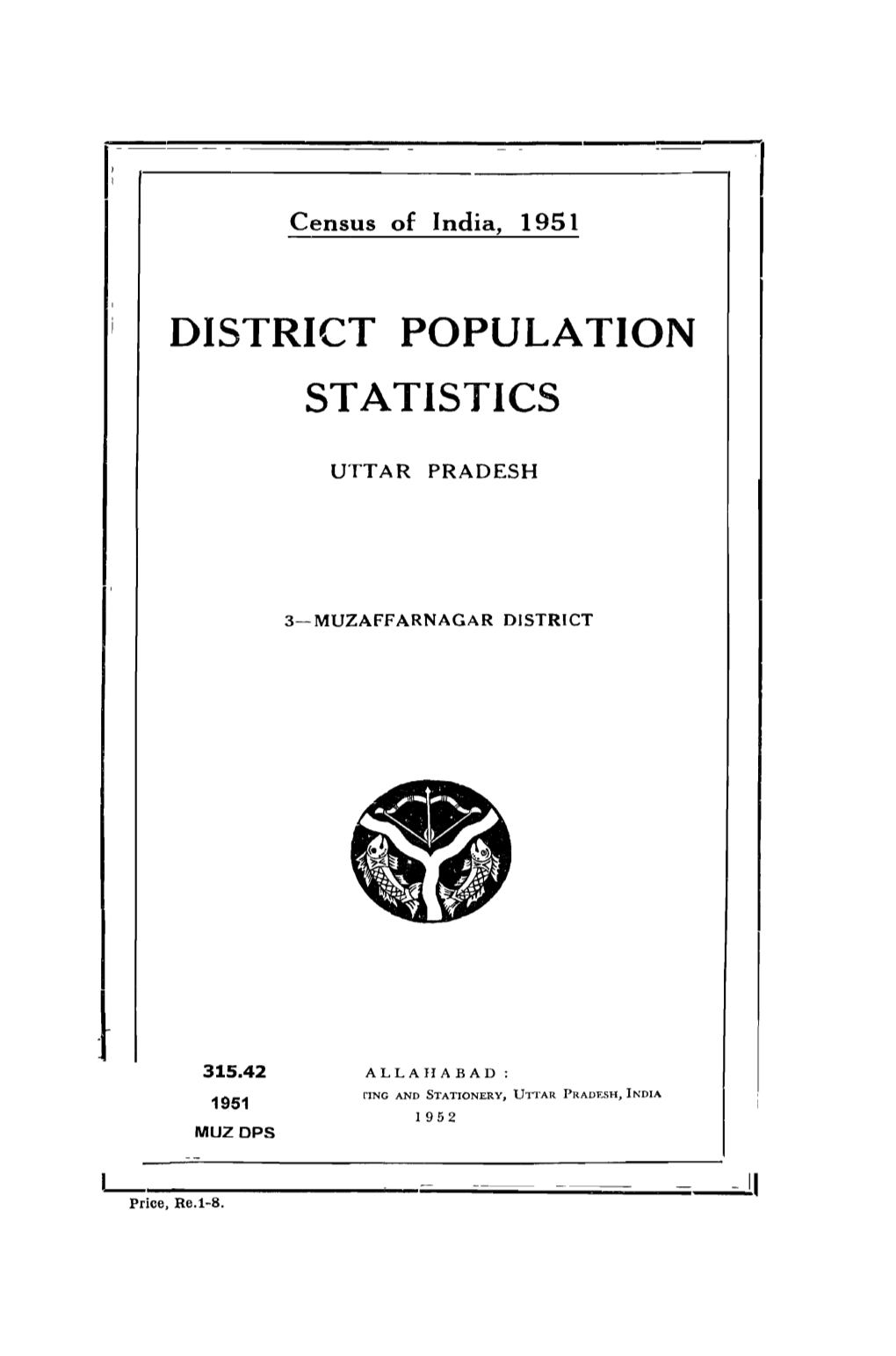 District Population Statistics, 3-Muzaffangagar , Uttar Pradesh