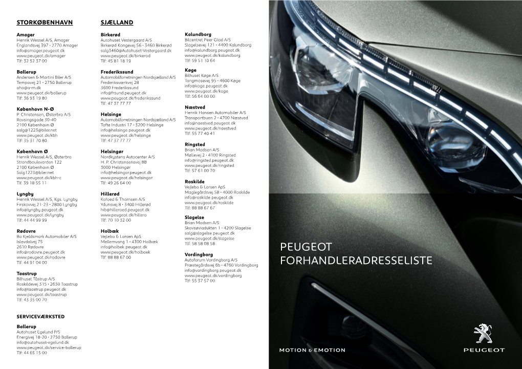 Peugeot Forhandleradresseliste