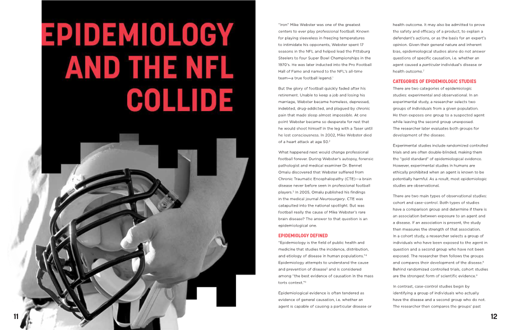 Epidemiology and the NFL Collide