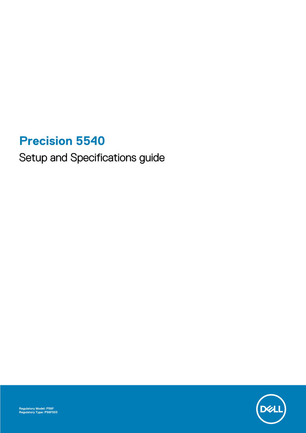 Precision 5540 Setup and Specifications Guide