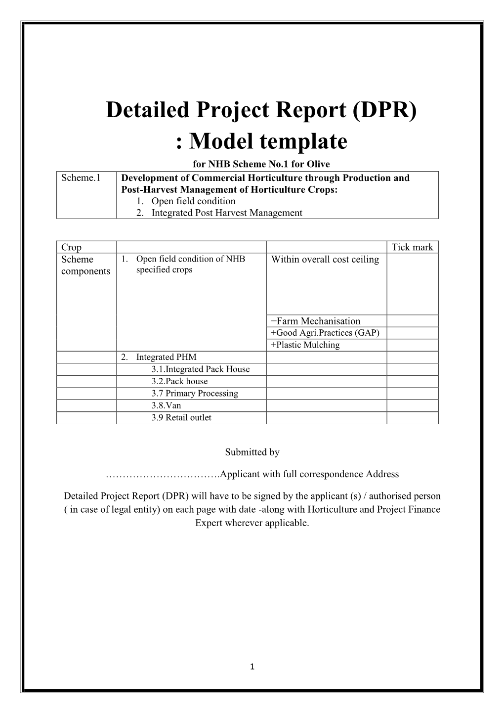 Detailed Project Report (DPR)