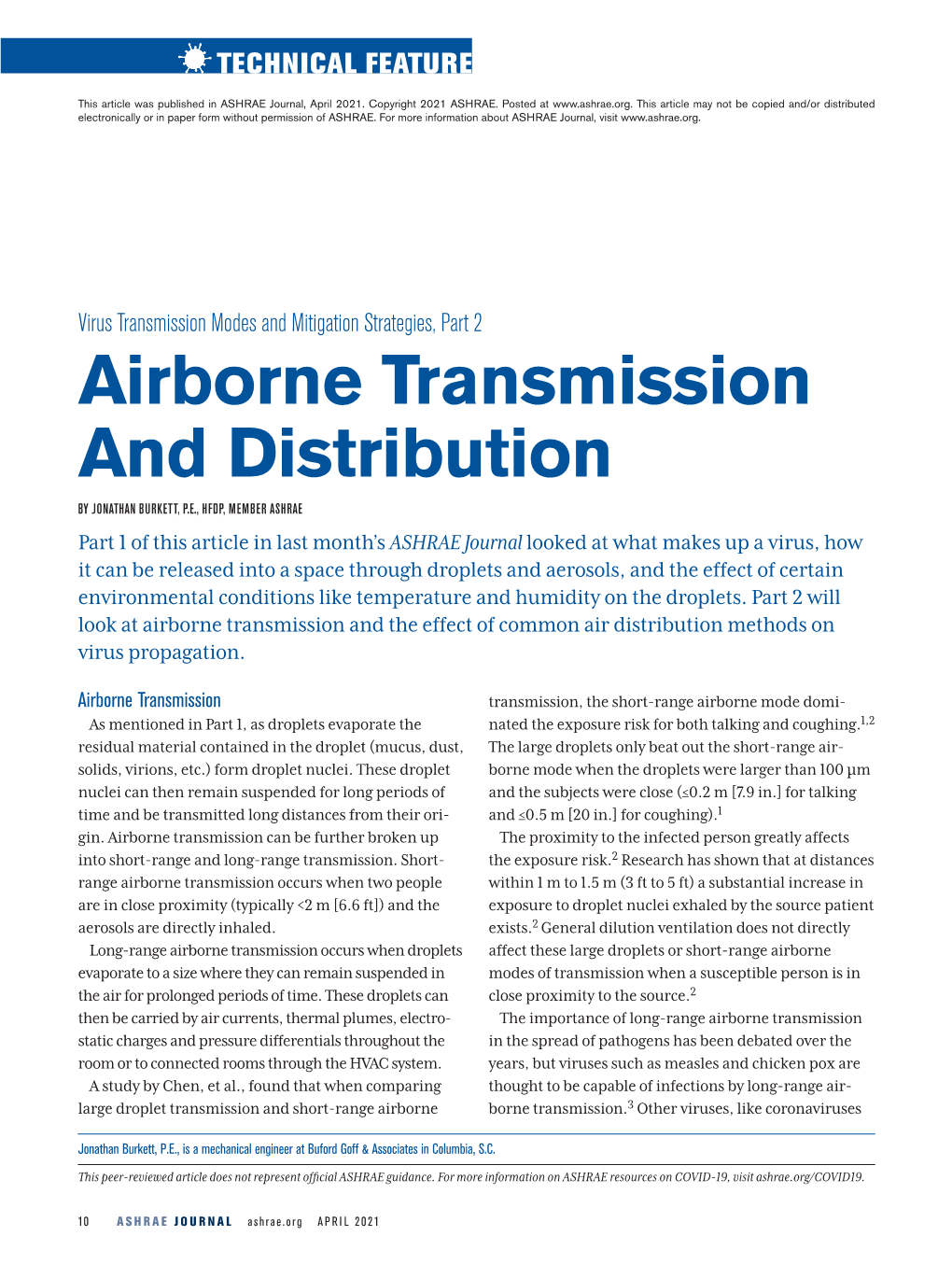 Airborne Transmission and Distribution