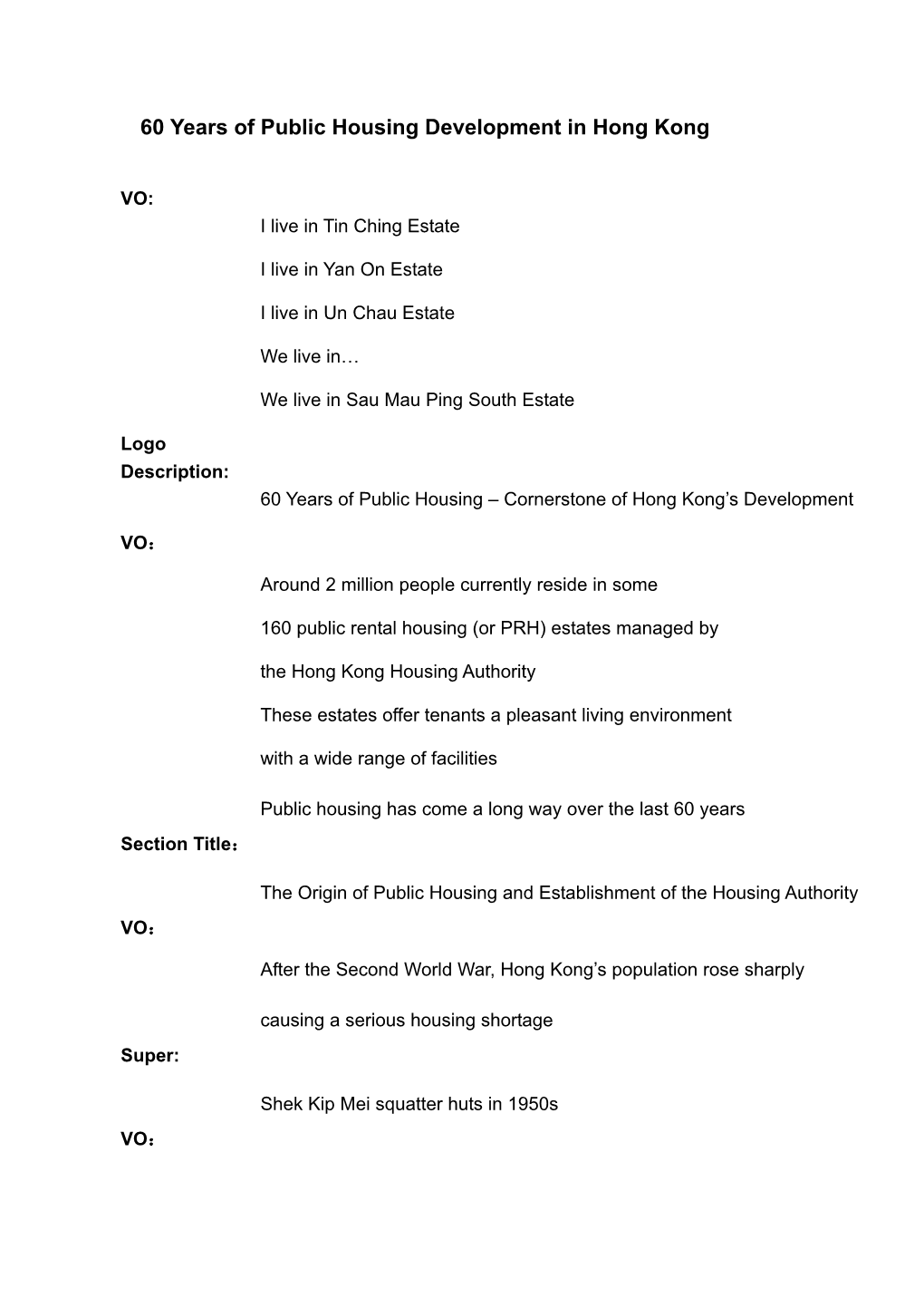 60 Years of Public Housing Development in Hong Kong