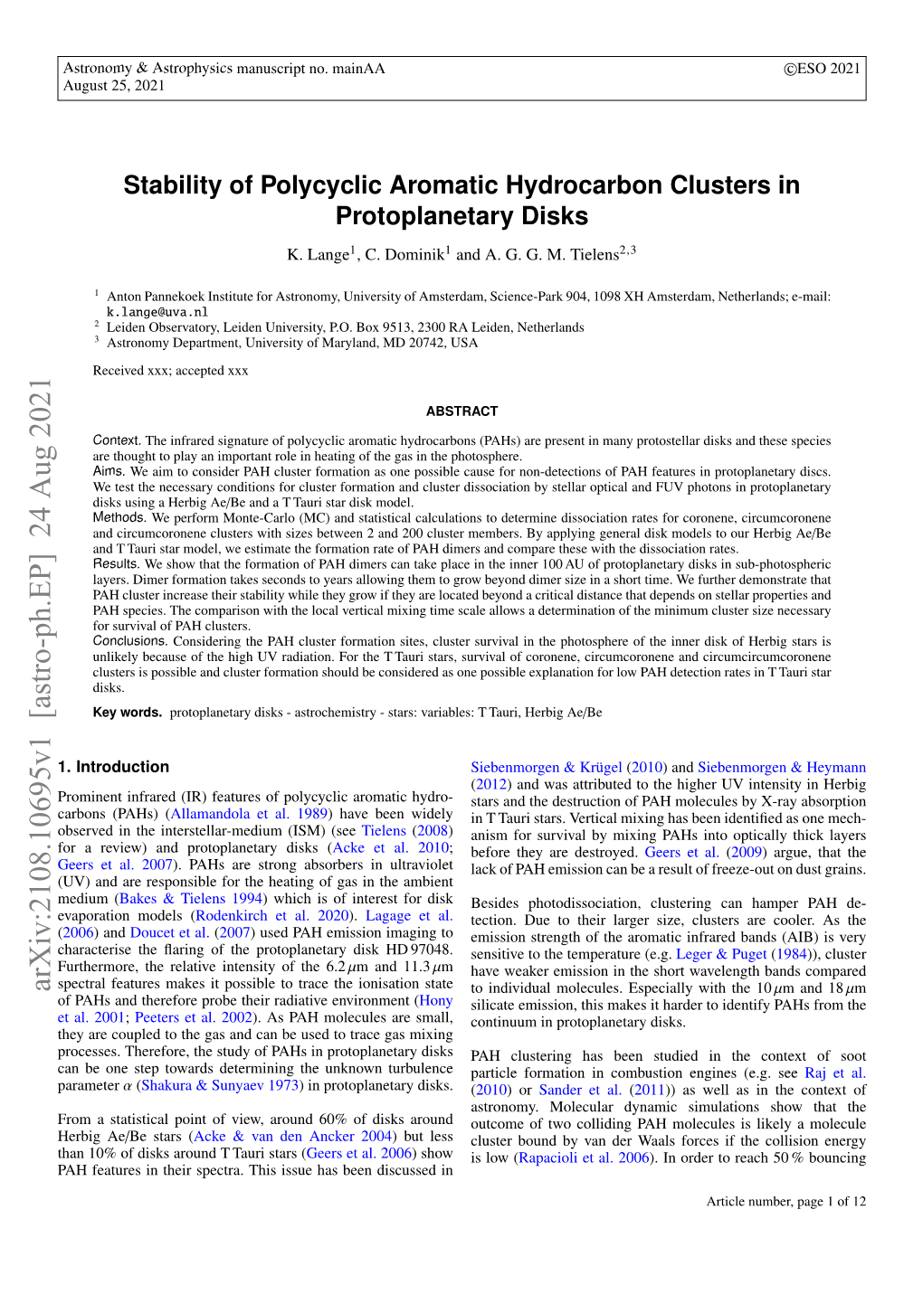 Arxiv:2108.10695V1 [Astro-Ph.EP] 24 Aug 2021 to Individual Molecules