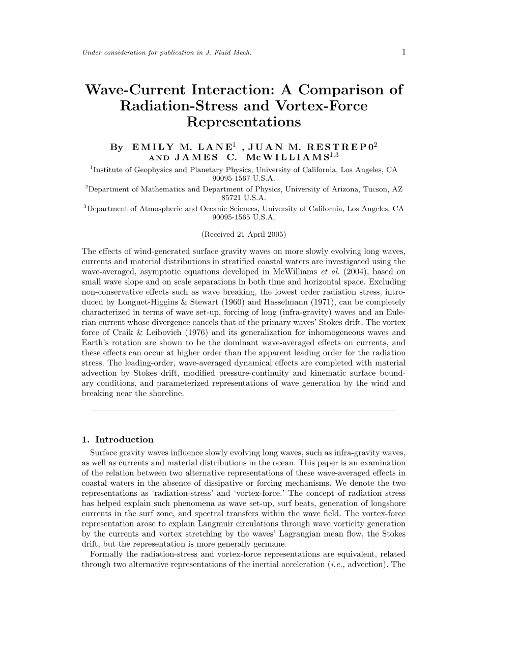 A Comparison of Radiation-Stress and Vortex-Force Representations