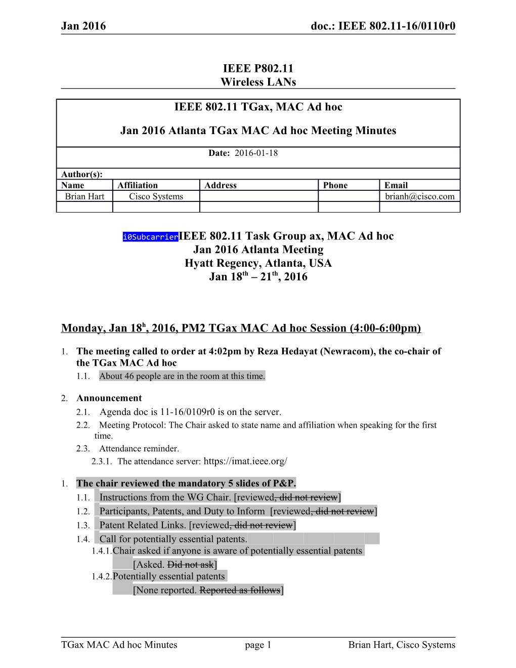 I0subcarrier IEEE 802.11 Task Group Ax, MAC Ad Hoc