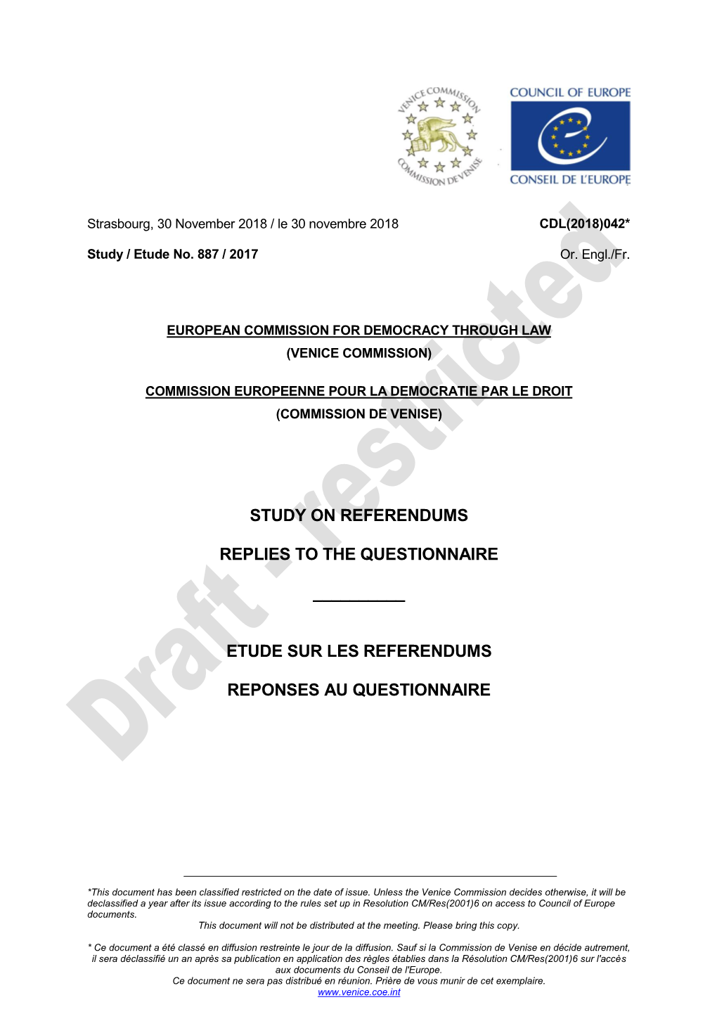 Etude Sur Les Referendums Reponses Au Questionnaire