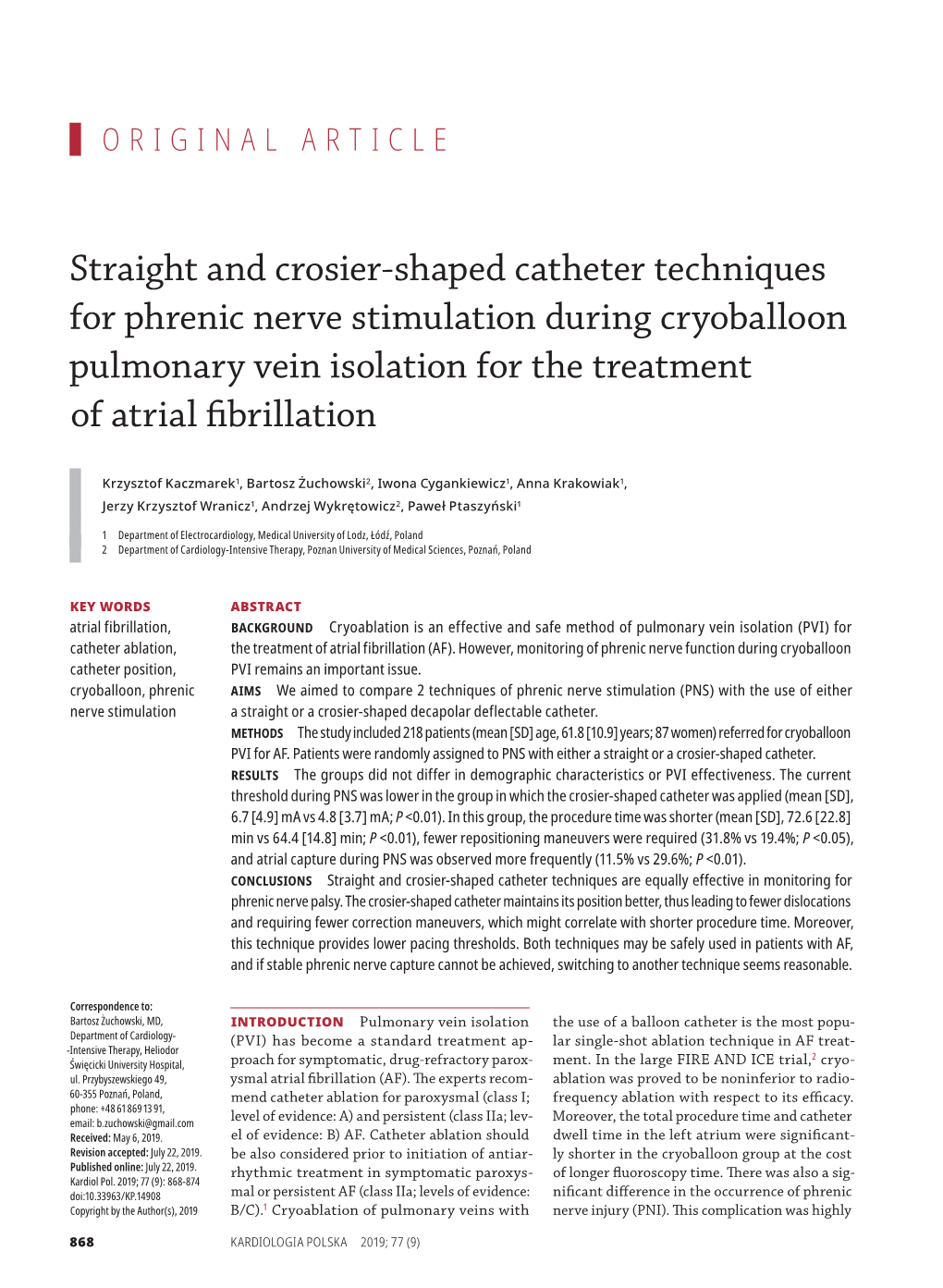 Shaped Catheter Techniques for Phrenic Nerve Stimulation During Cryoballoon Pulmonary Vein Isolation for the Treatment of Atrial Fibrillation