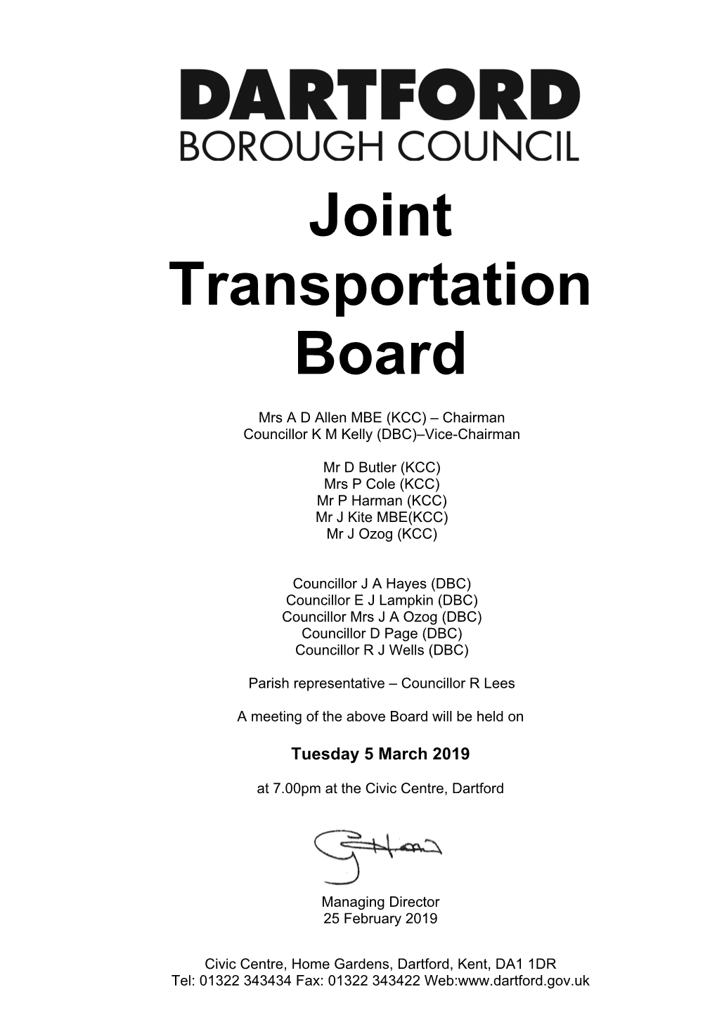 (Public Pack)Agenda Document for Joint Transportation Board, 05/03