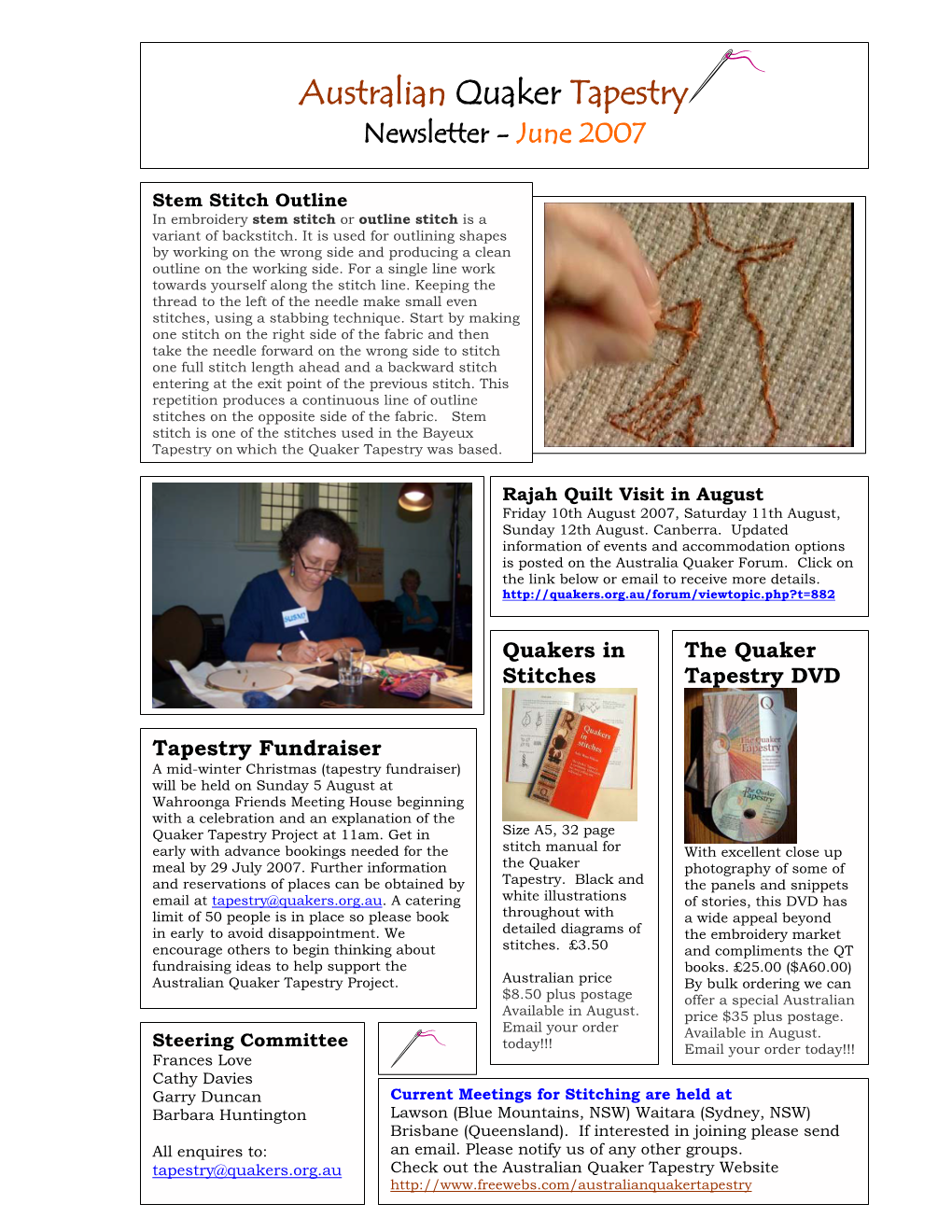 Australian Quaker Tapestry Newsletter - June 2007
