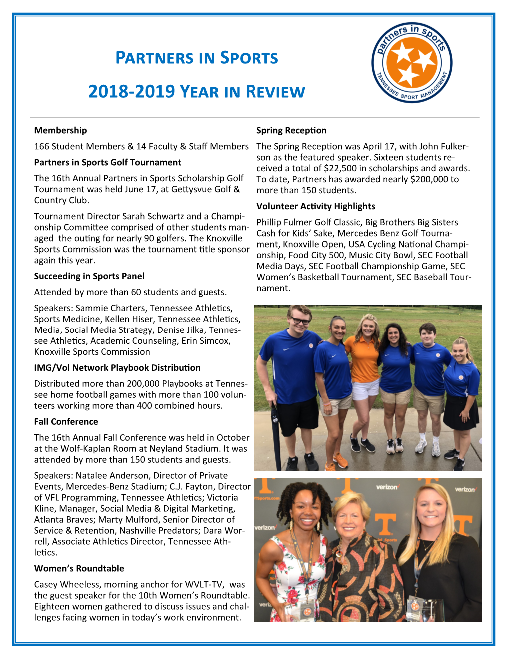 Partners in Sports 2018-2019 Year in Review