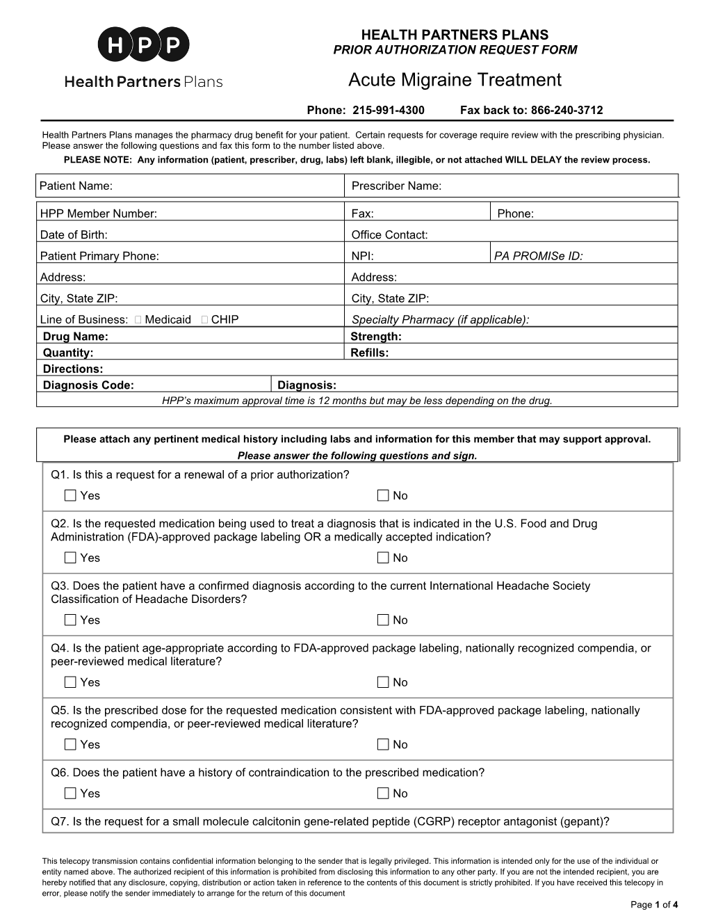 Acute Migraine Treatment