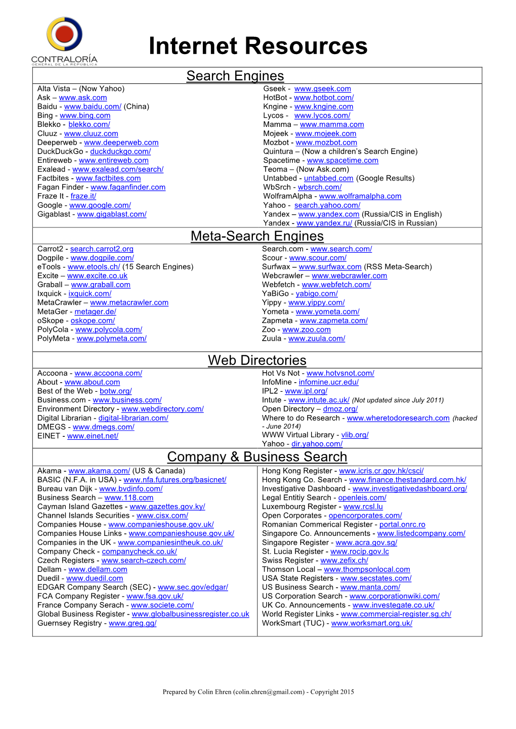 Internet Resources