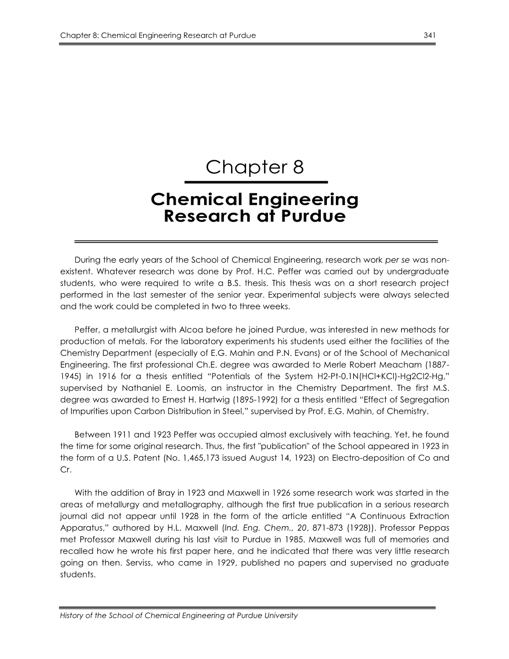 Chapter 8 — Chemical Engineering Research at Purdue