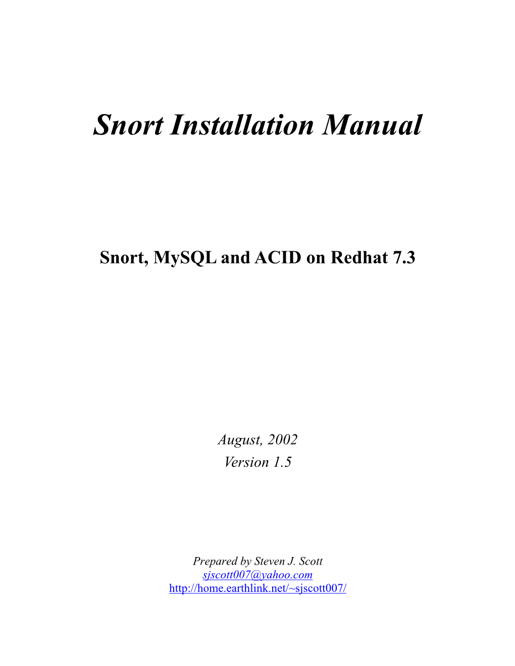 Snort Installation Manual