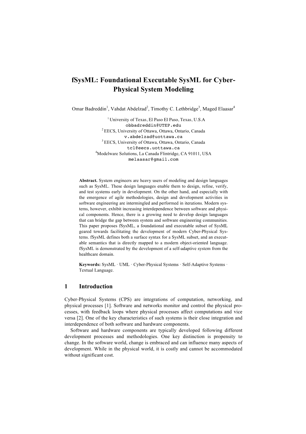 Fsysml: Foundational Executable Sysml for Cyber- Physical System Modeling