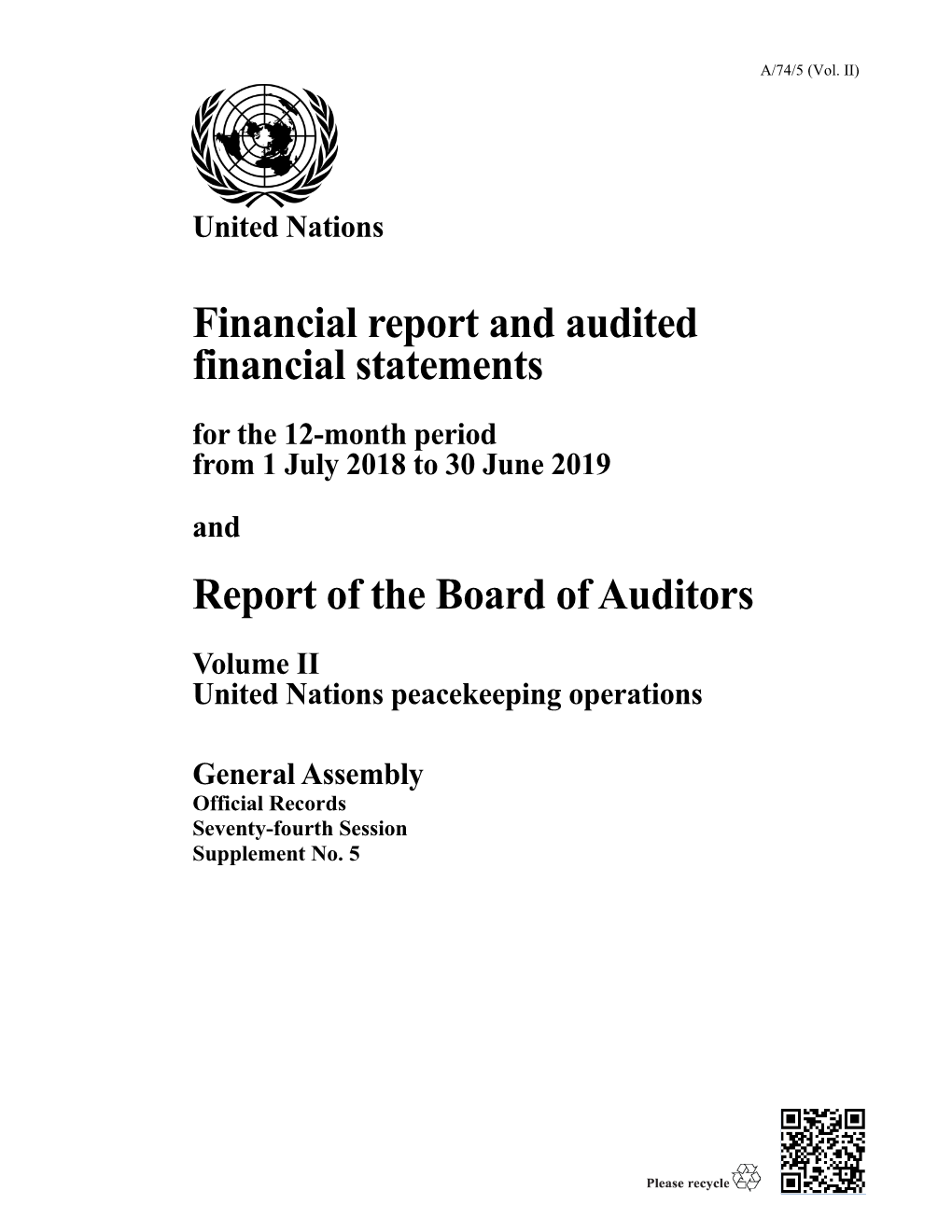 Financial Report and Audited Financial Statements Report of the Board Of