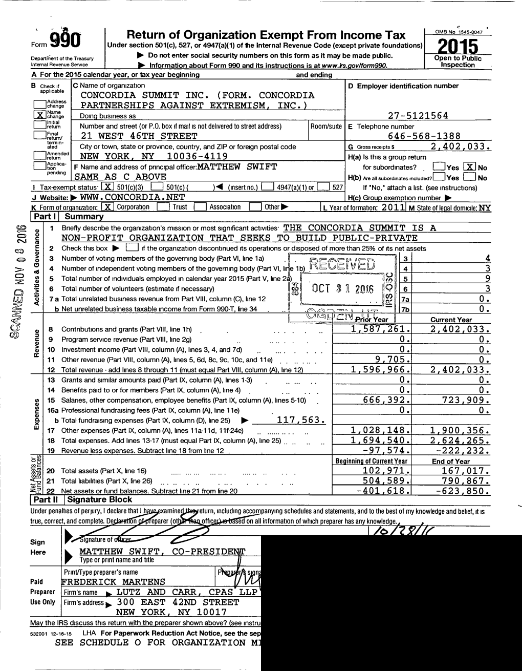 ` Q$ Return of Organization Exempt from Income