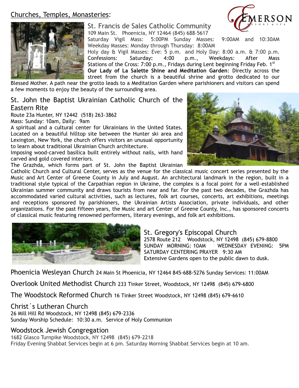 Local Churches & Temples