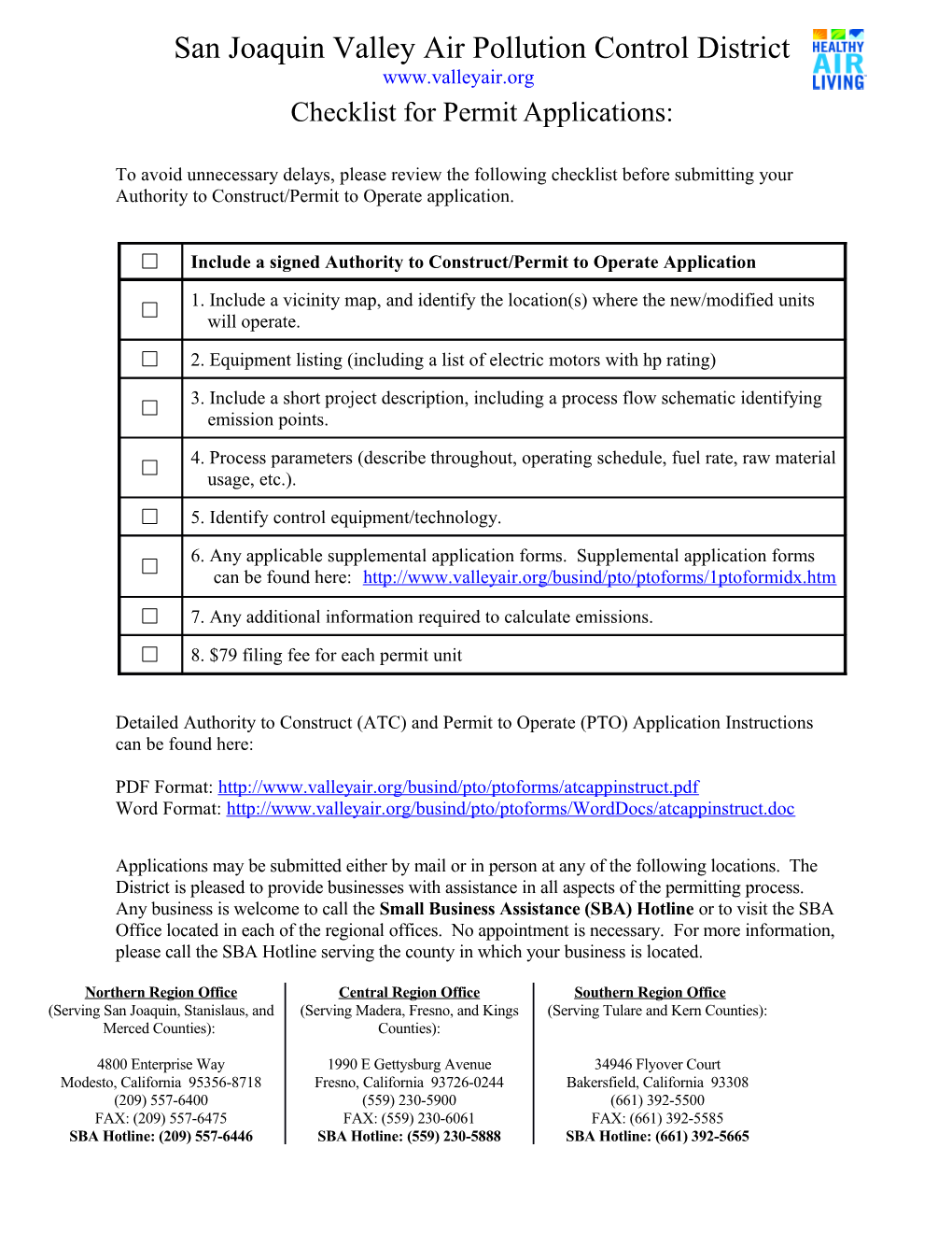 Application Form for ATC/PTO