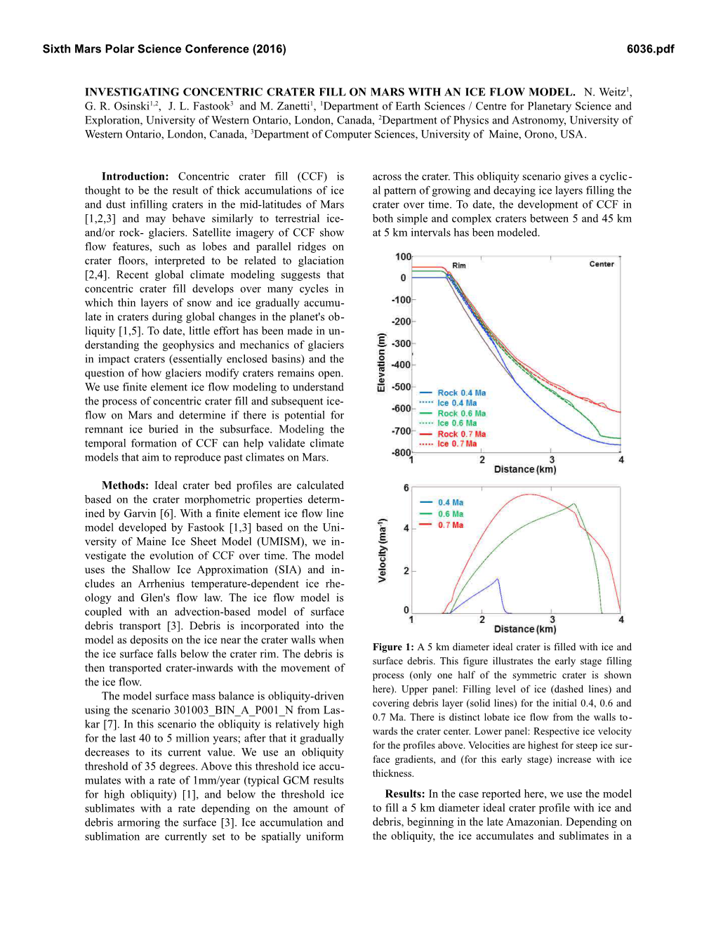 Investigating Concentric Crater Fill on Mars with an Ice Flow Model