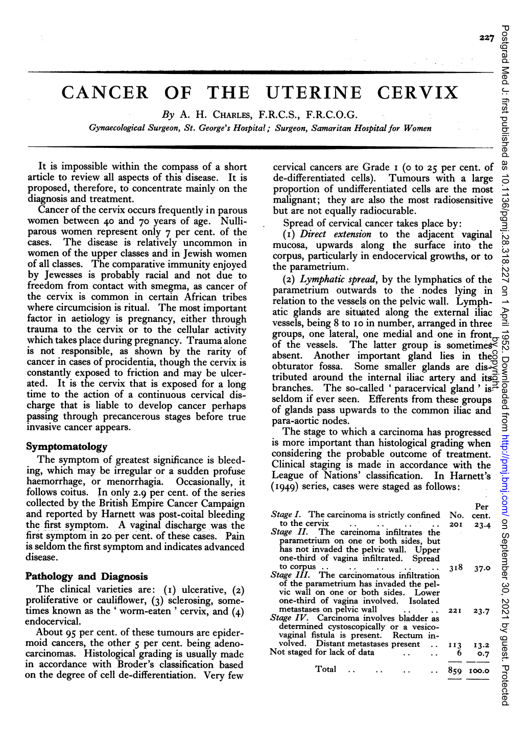 CANCER of the UTERINE CERVIX by A